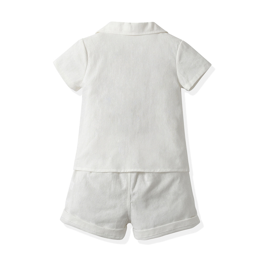 Kids Short Sleeves Pure Cotton Shirt With Shorts