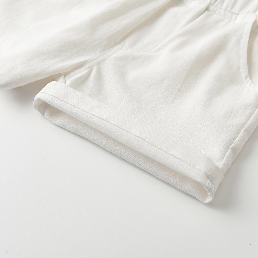 Kids Short Sleeves Pure Cotton Shirt With Shorts