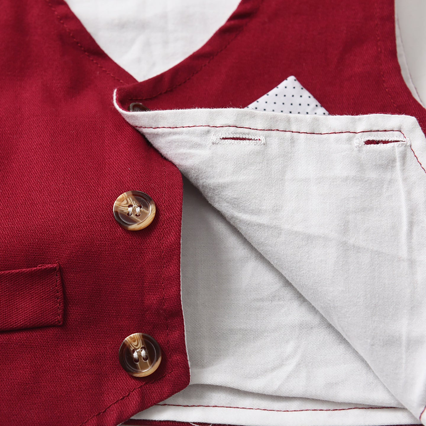 Boys Printed Shirt Collar Shirt & Trouser & Waistcoat & Bow Tie