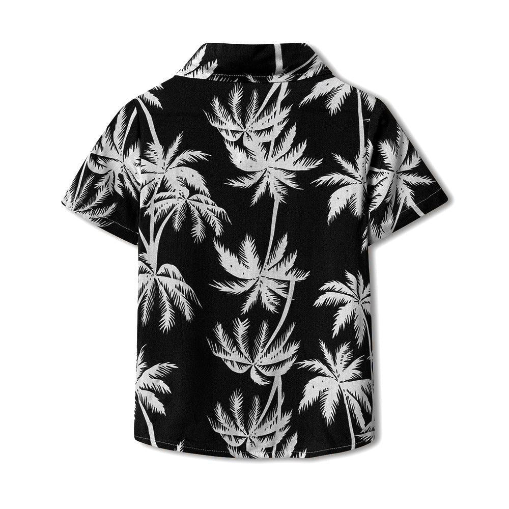 Boys Floral Printed Pure Cotton Shirt With Shorts
