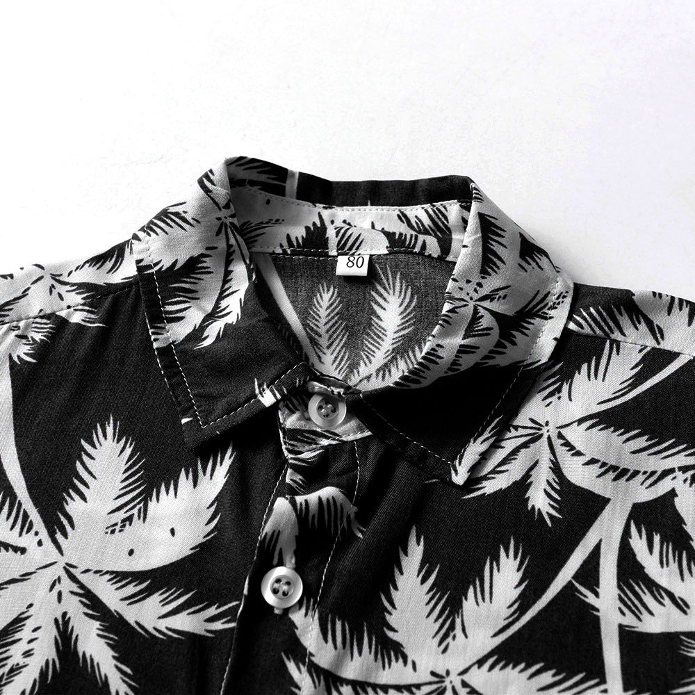 Boys Floral Printed Pure Cotton Shirt With Shorts