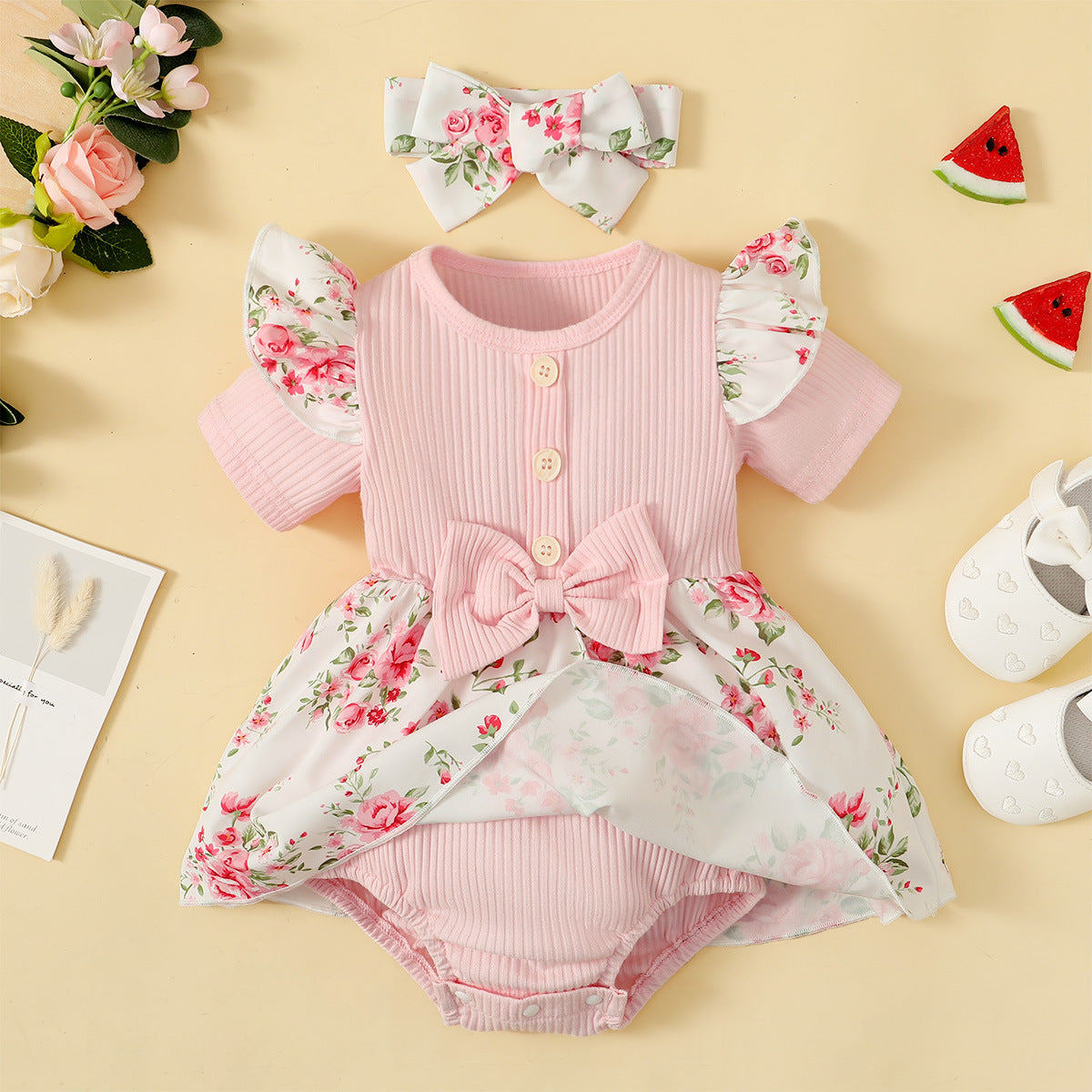 Infants Girls Printed Bodysuit