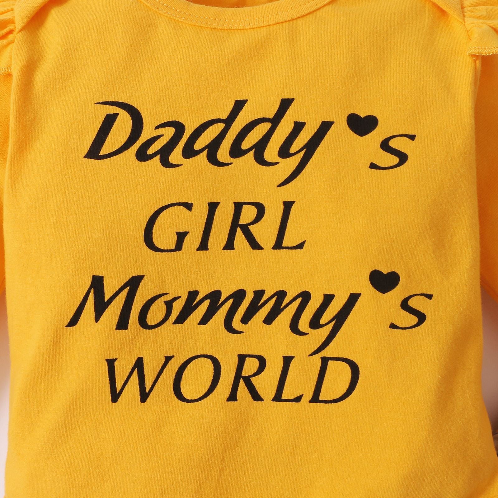 Girls Yellow & Grey Typography Printed Top with Trousers