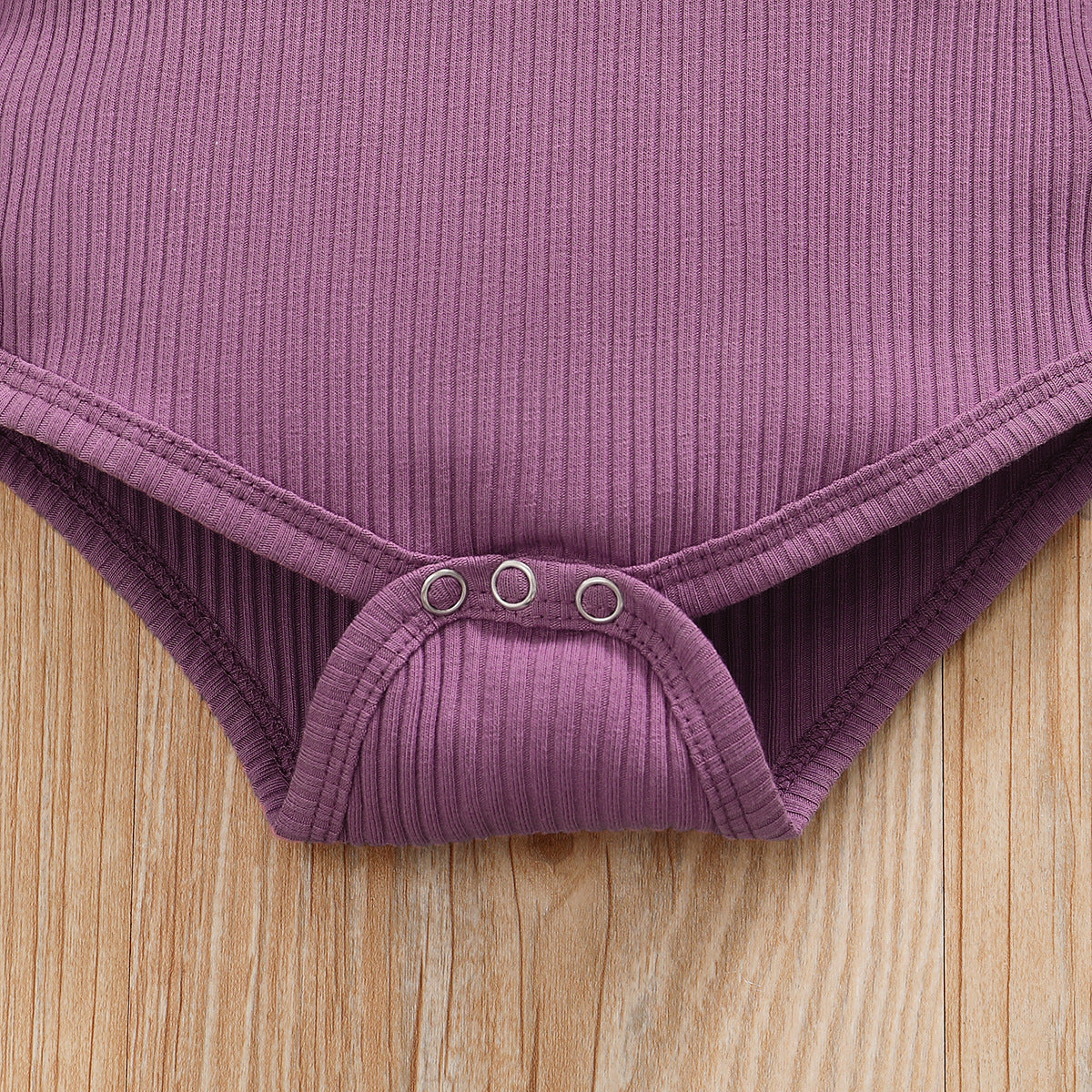 Girls Purple & White Striped Top with Pyjamas