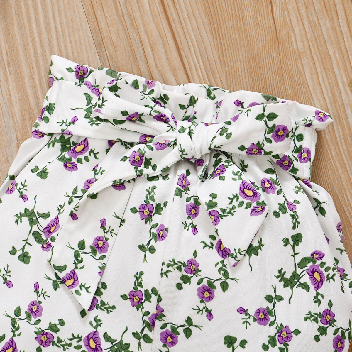 Girls Purple & White Striped Top with Pyjamas