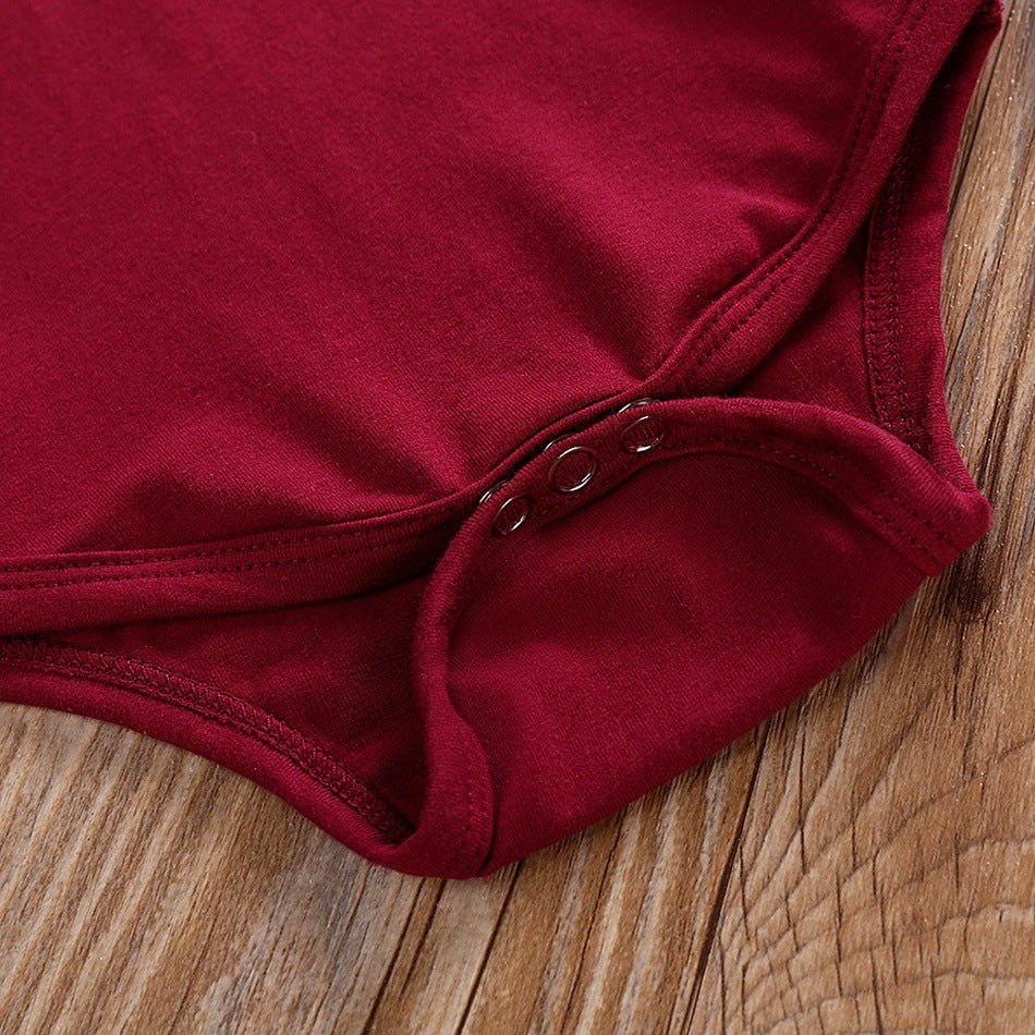 Girls Maroon & Brown Printed Pure Cotton Top with Skirt