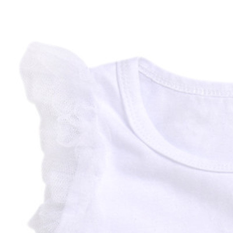 White Infants Girls Typography Printed Bow Cotton Bodysuit