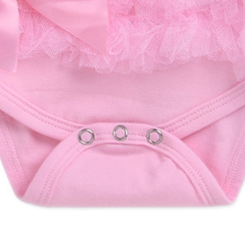 Infants Girls Pink Cotton Embellished Bodysuit
