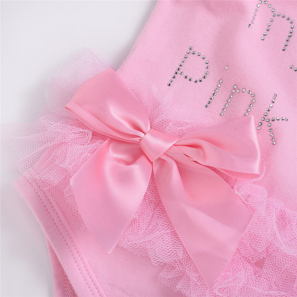 Infants Girls Pink Cotton Embellished Bodysuit