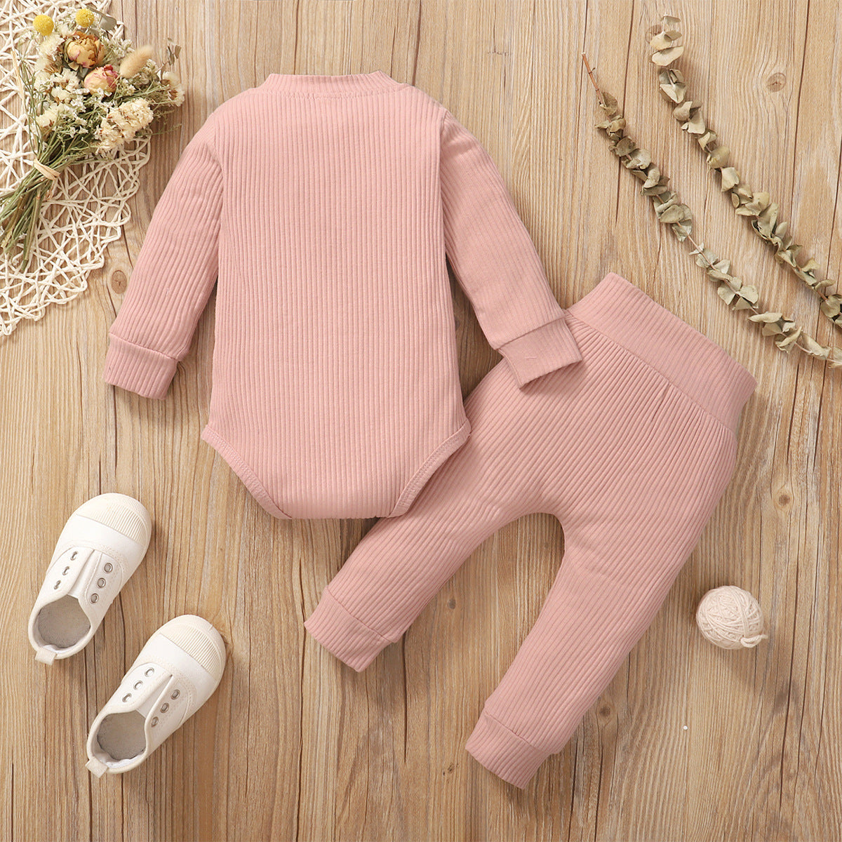 Infant Girls Pink Striped Leotard with Pyjamas