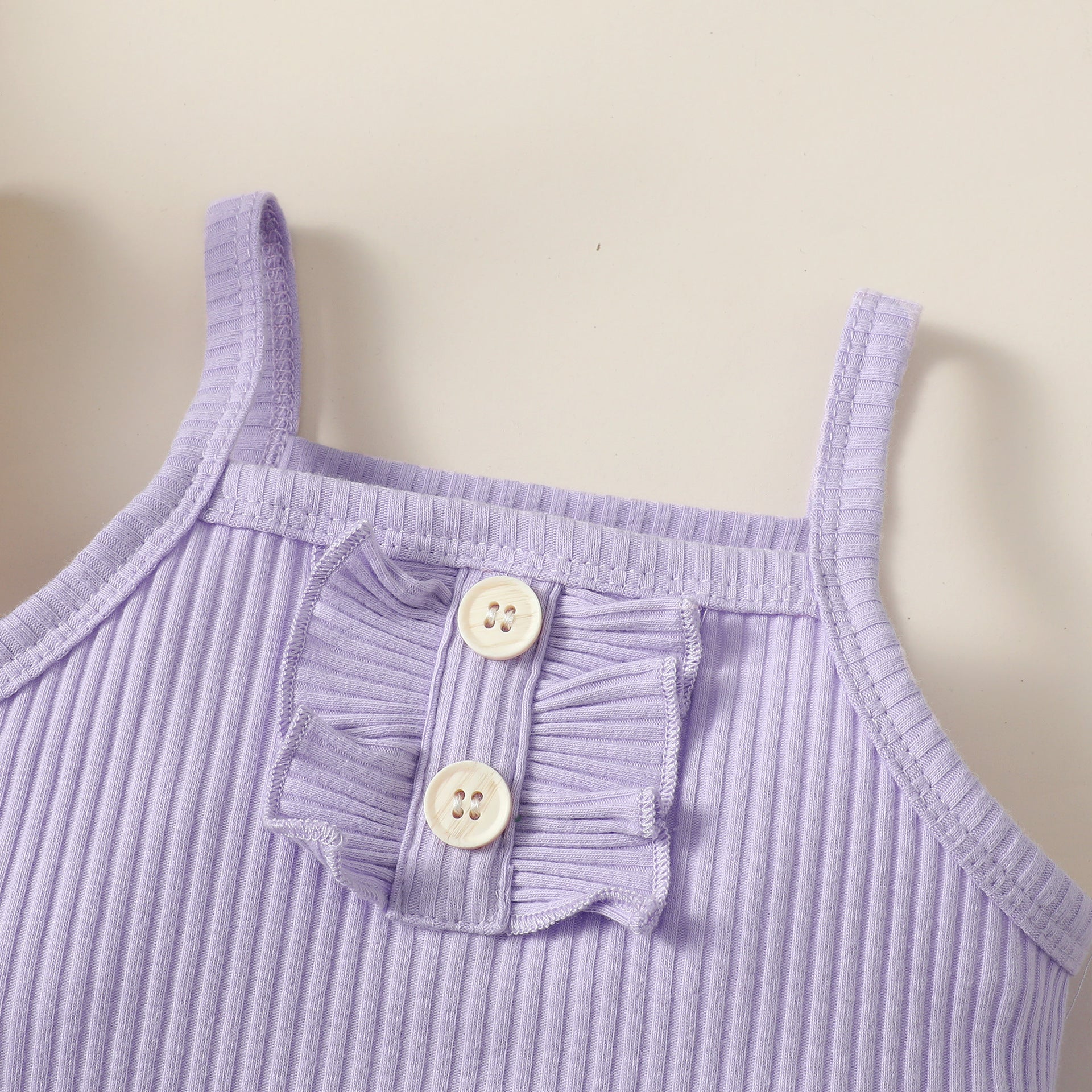 Girls Shoulder Straps Pure Cotton Top with Skirt