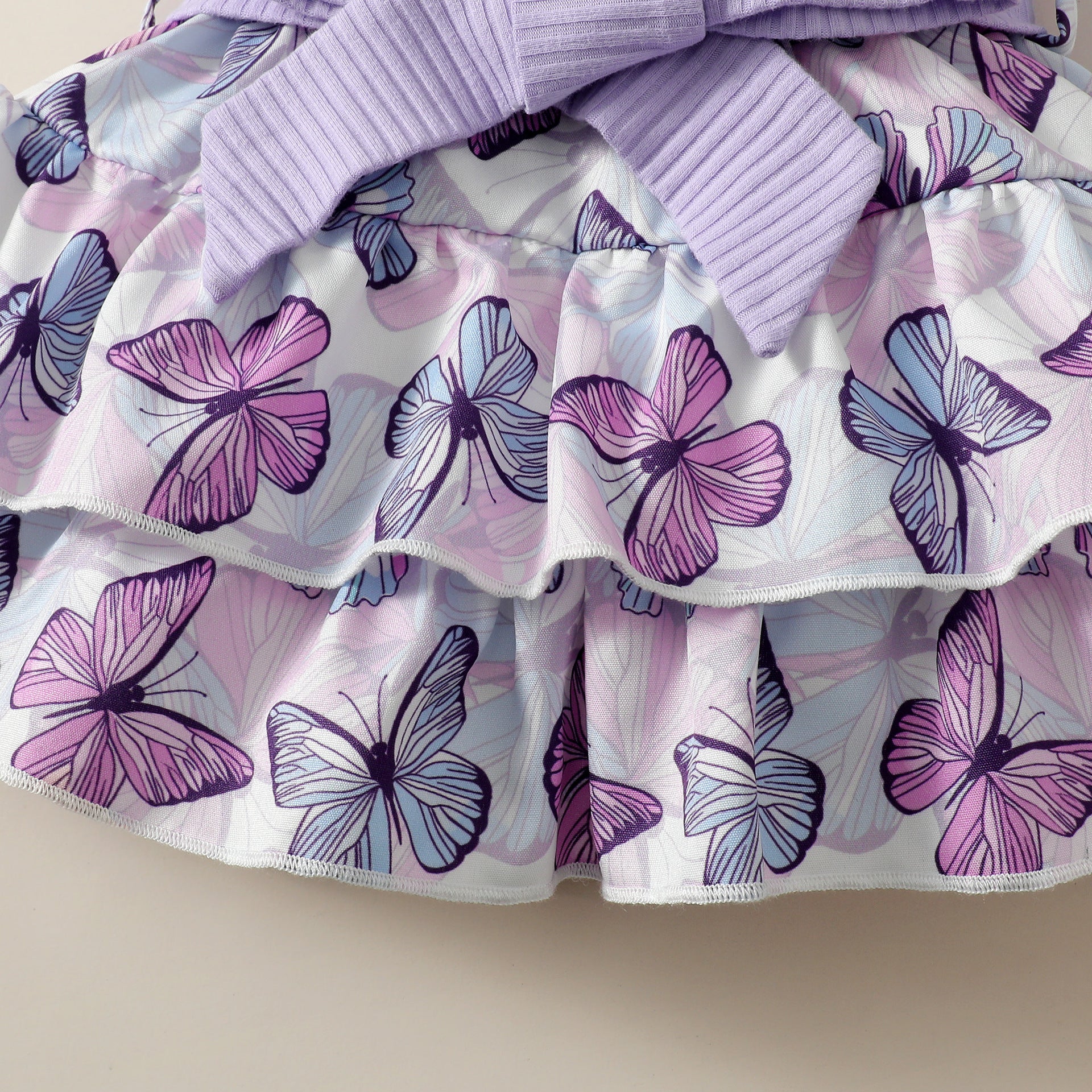 Girls Shoulder Straps Pure Cotton Top with Skirt