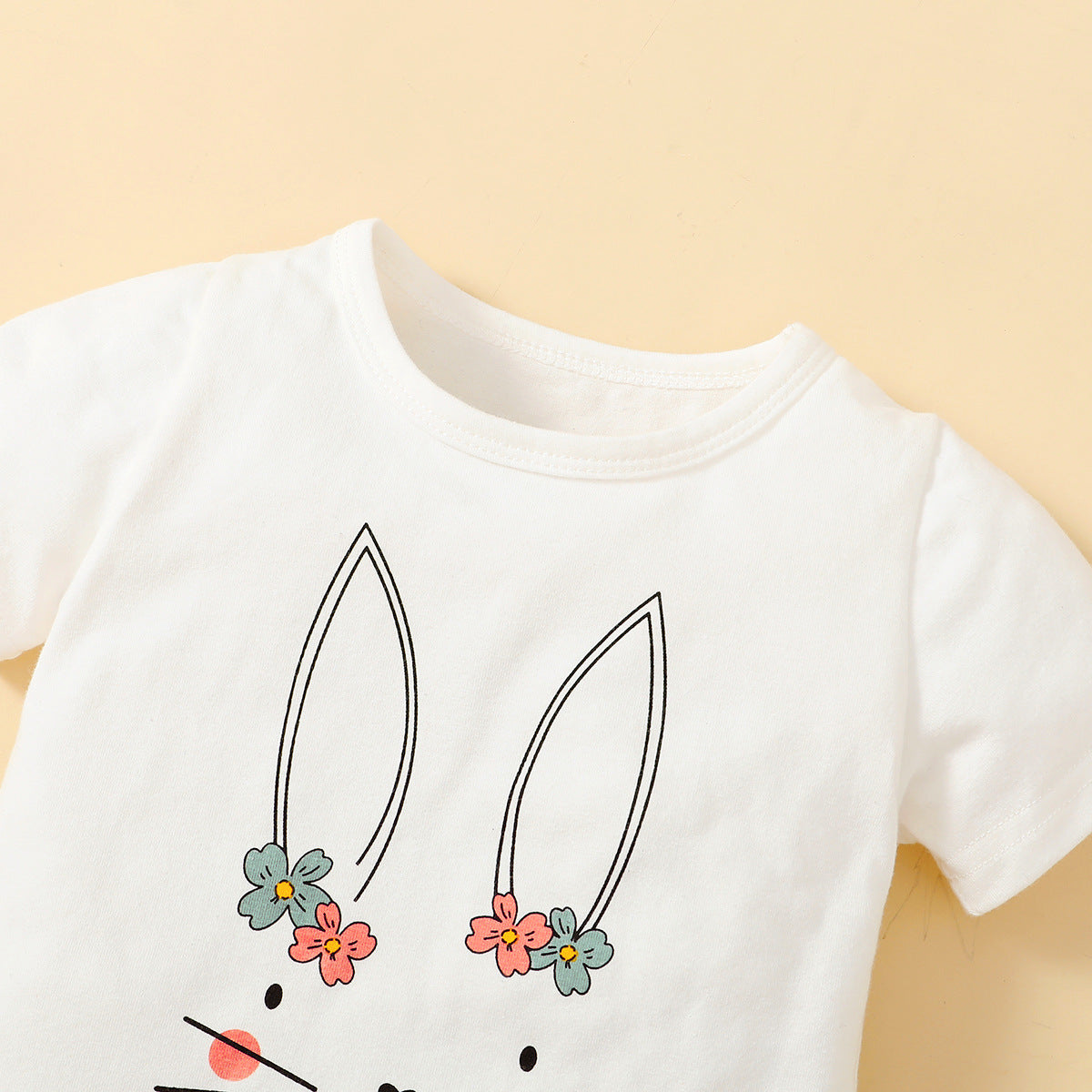 Infant Girls White & Blue Printed Top with Colourblocked Skirt
