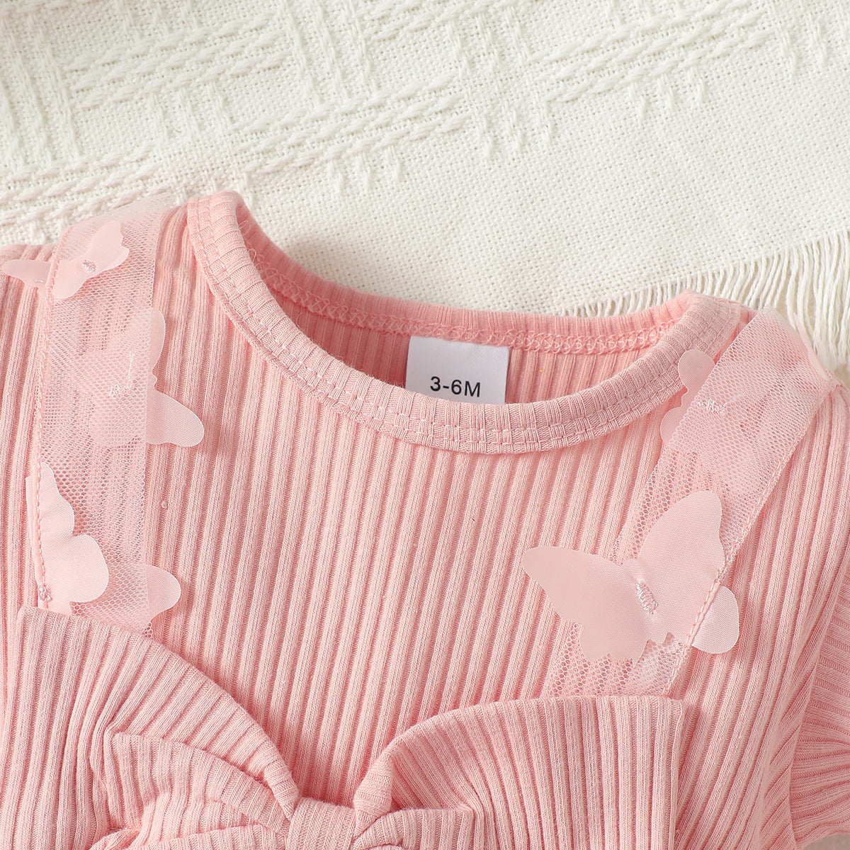 Girls Pink Self Design Cotton Fit & Flare Dress