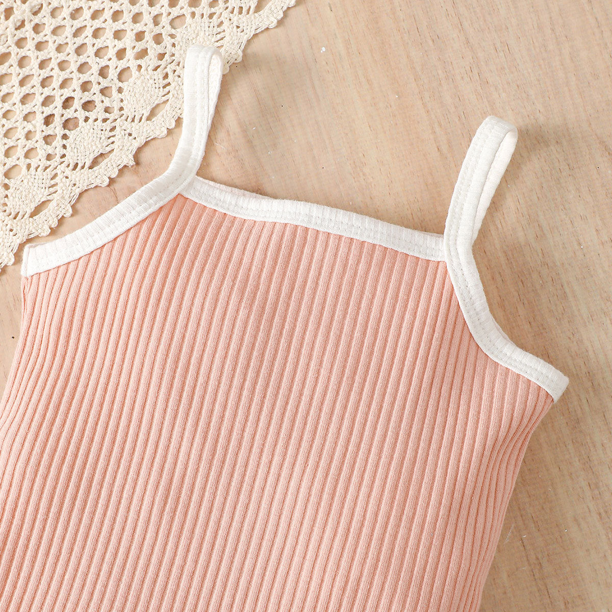 Infant Girls Pink & White Striped Leotard with Skirt