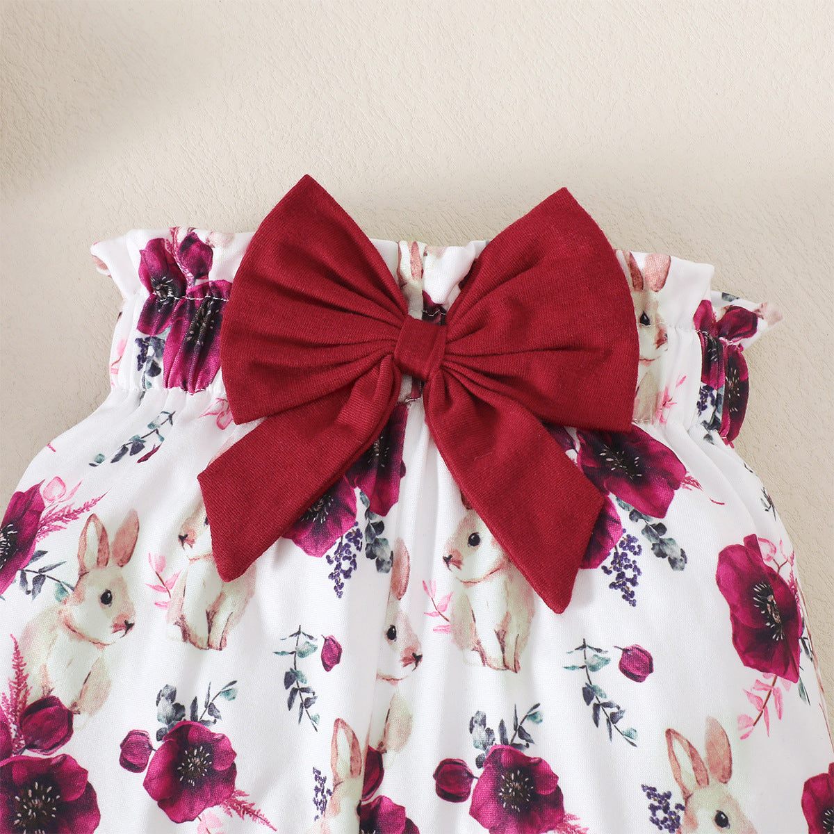 Infant Girls Red & White Printed Leotard with Pyjamas