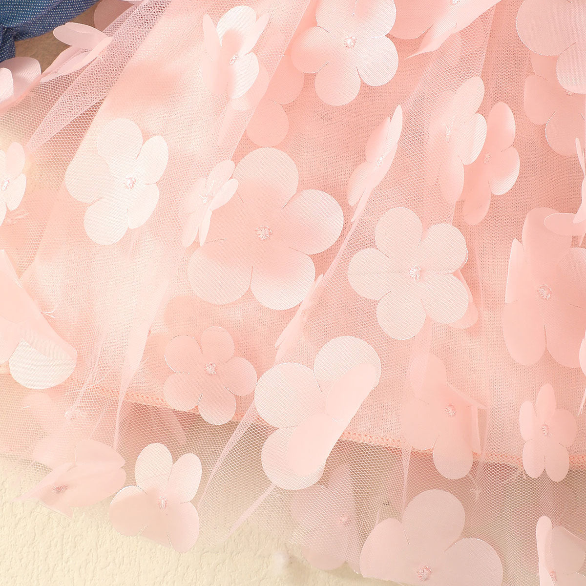 Blue & Pink Girls Shirt Collar Cotton Fit & Flare Dress