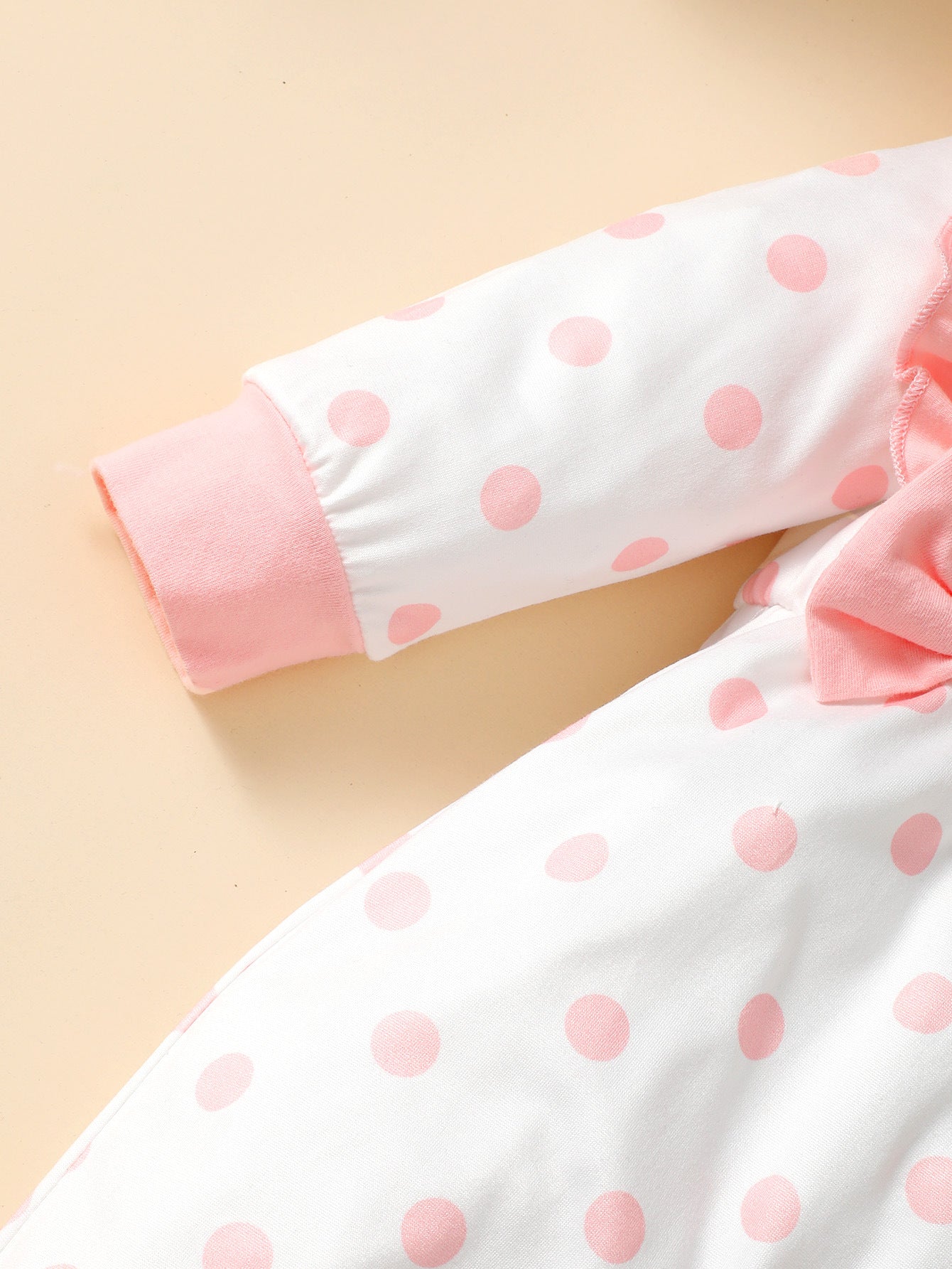 Infant Girls Polka Dots Printed Rompers With Headband
