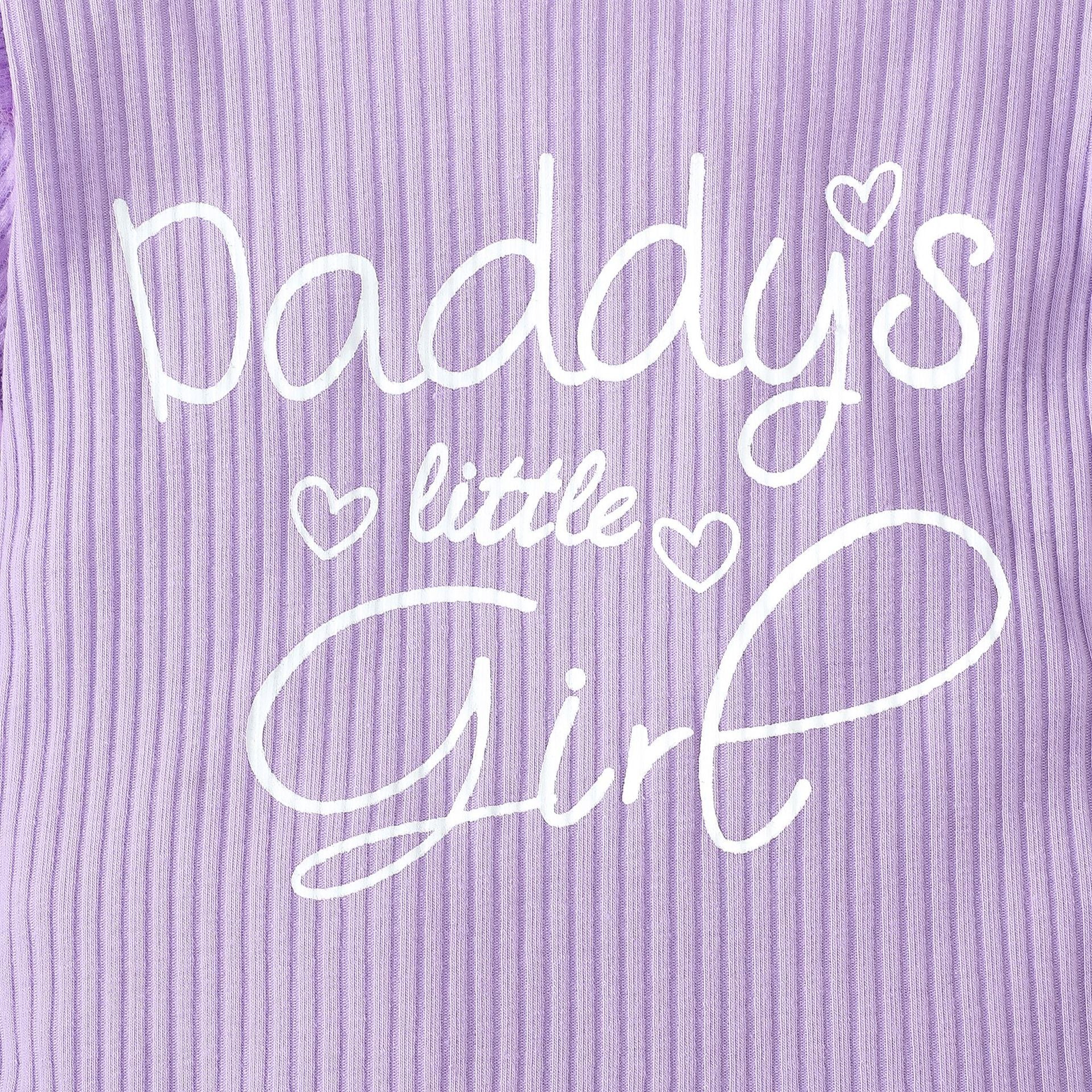 Girls Purple Printed Bodysuit Top with Trousers