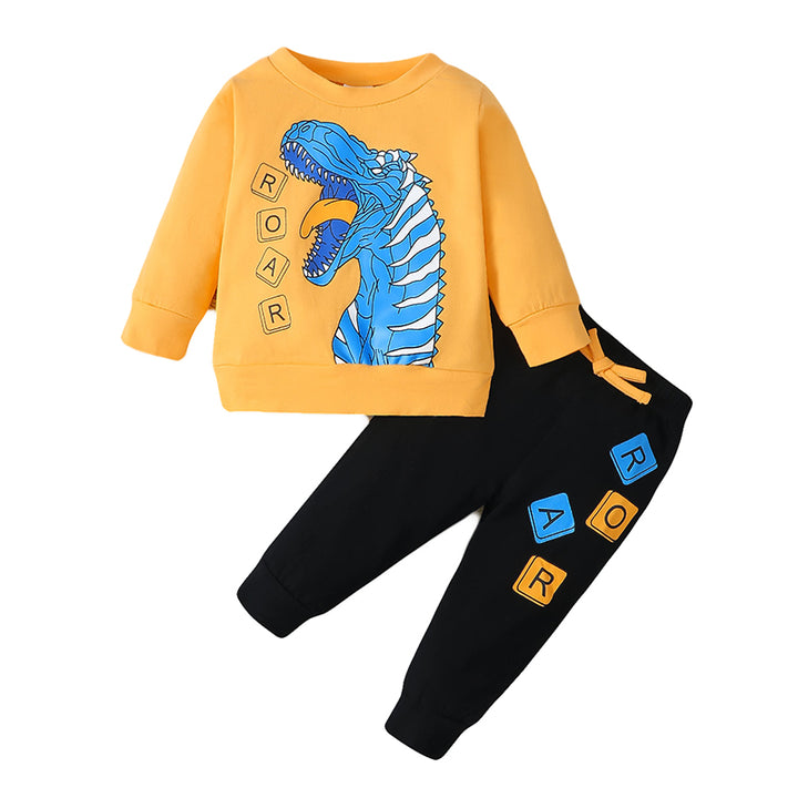Infant Boys Yellow & Black Printed Top with Pyjamas