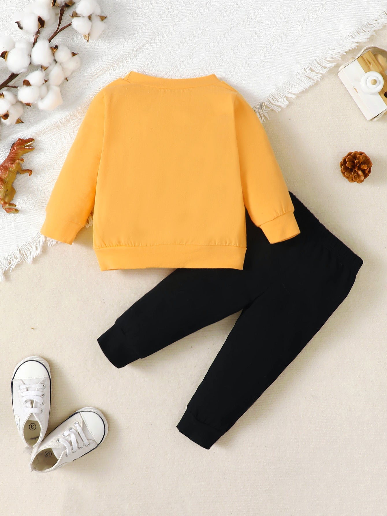 Infant Boys Yellow & Black Printed Top with Pyjamas