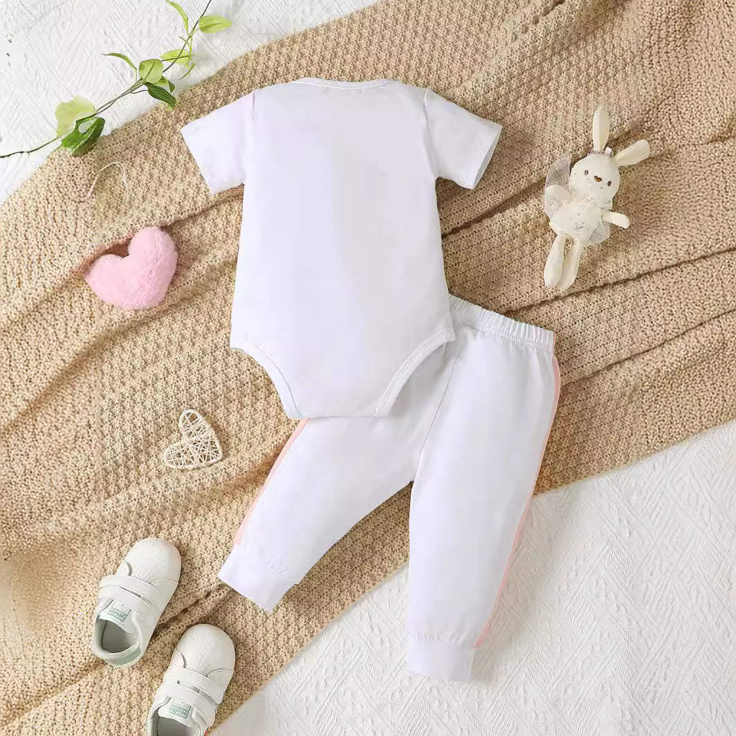 Girls Printed Pure Cotton T-shirt With Trousers