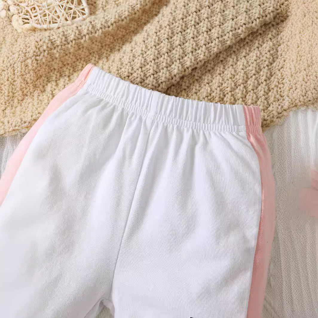 Girls Printed Pure Cotton T-shirt With Trousers