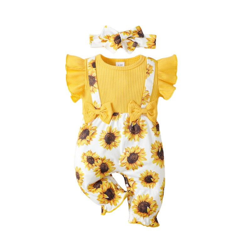 Girls Printed Cotton Rompers
