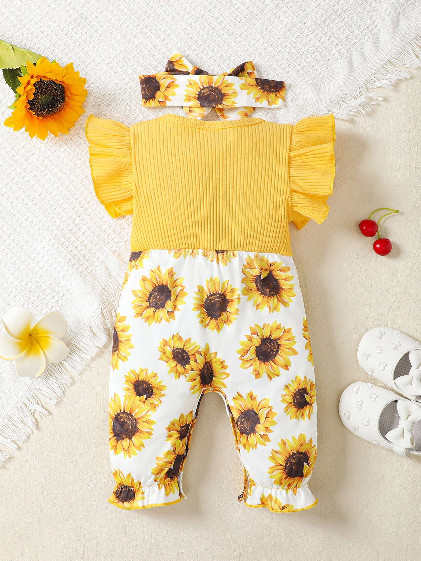 Girls Printed Cotton Rompers