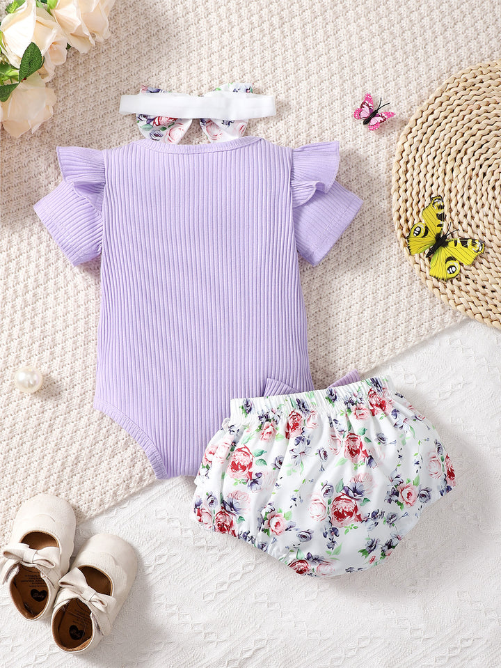 Girls Printed Pure Cotton Top with Shorts