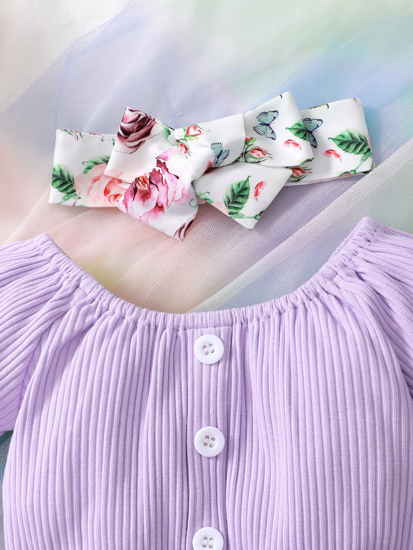 Girls Printed Short Sleeves Top with Shorts