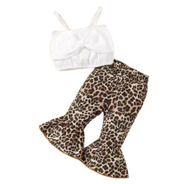 Girls Brown & Black Animal Printed Pure Cotton Top with Palazzos