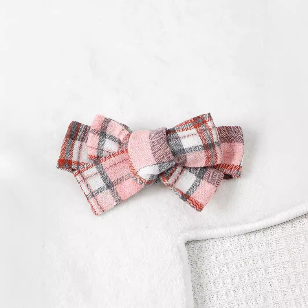 Infants Girls Checked Cotton Bodysuit
