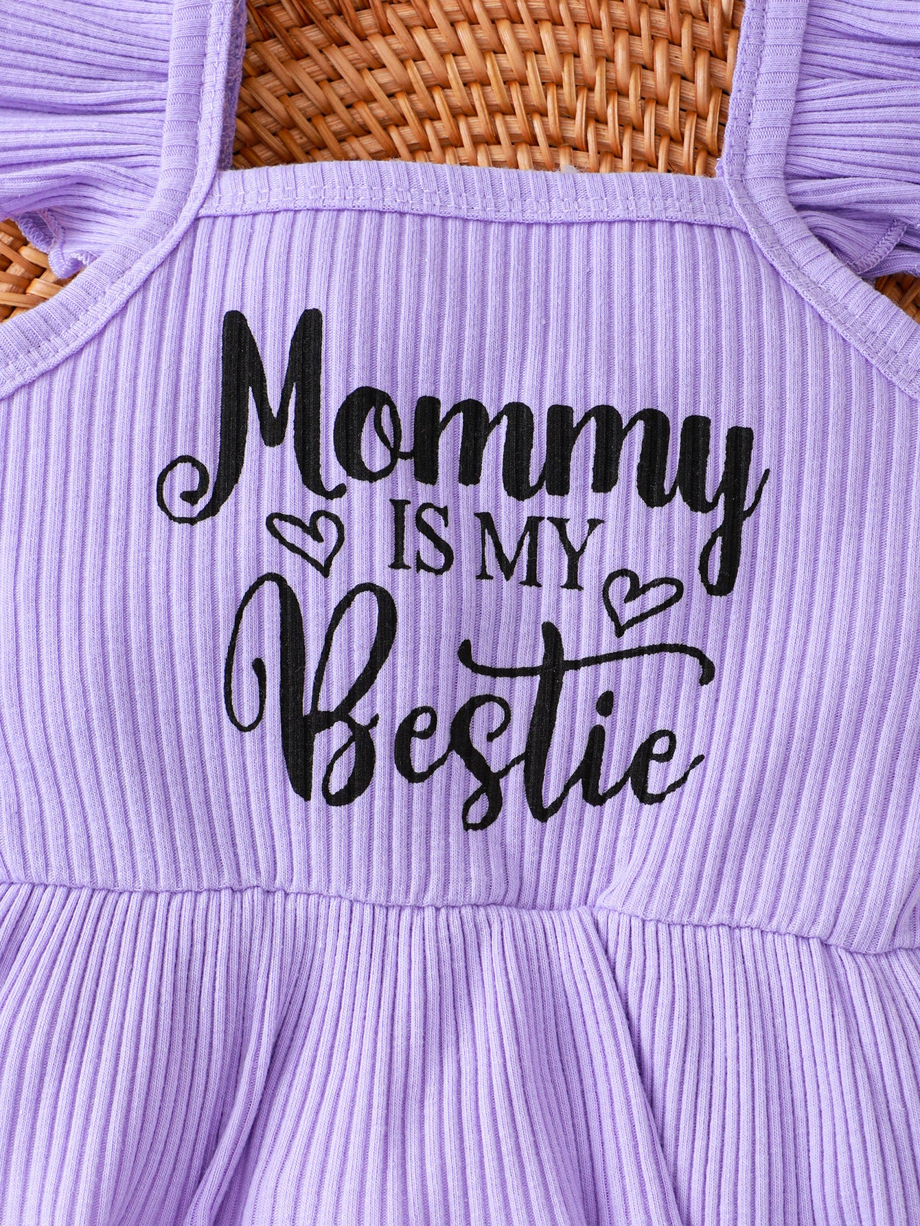 Girls Printed Square Neck Pure Cotton Top With Short