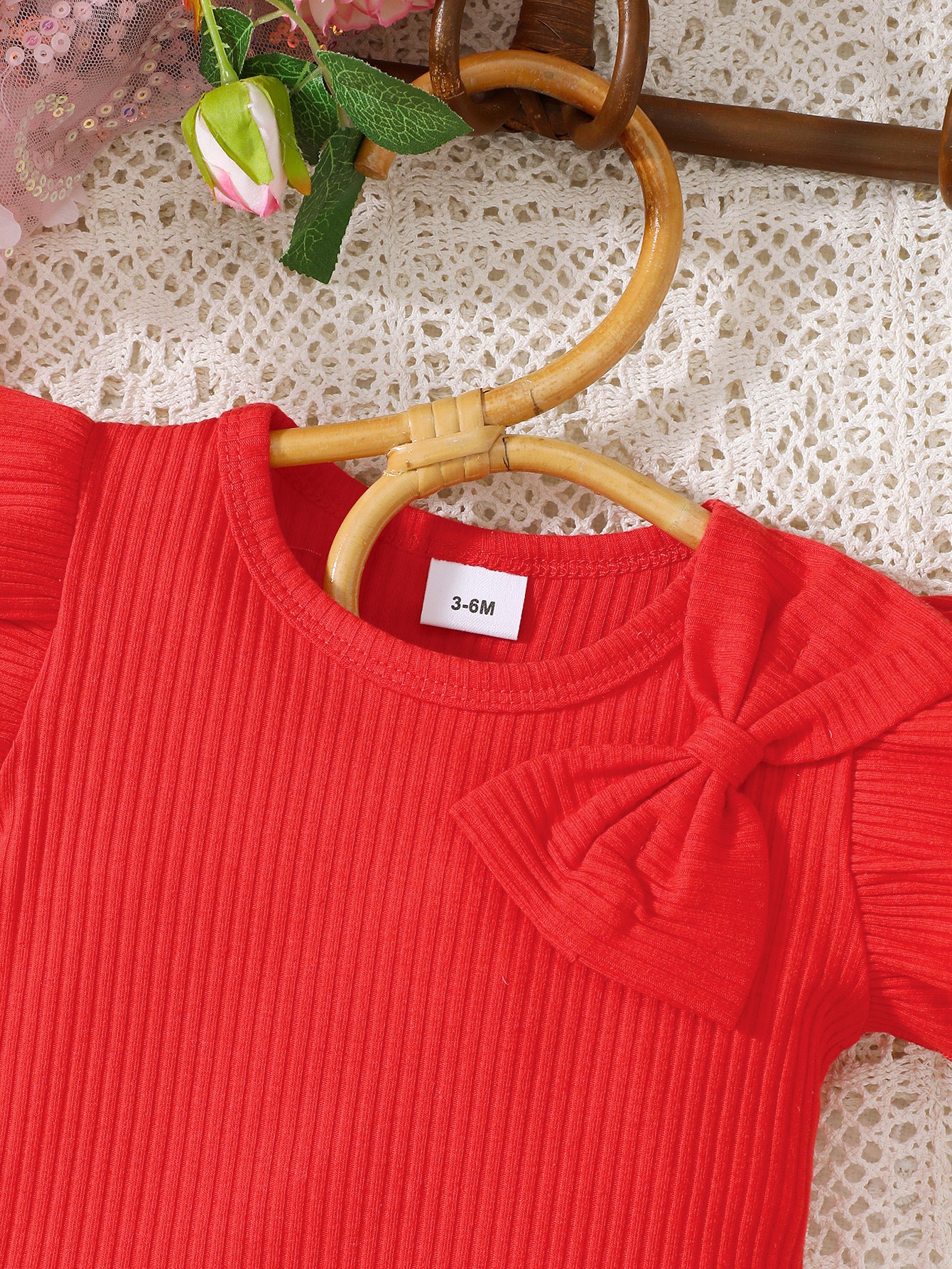 Girls Striped Pure Cotton Top With Short