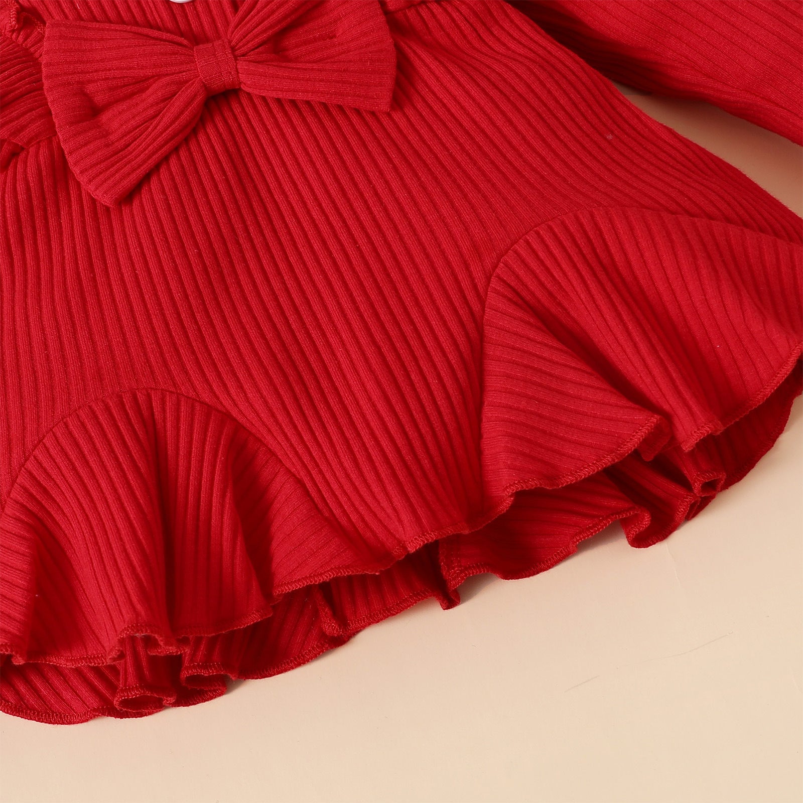 Girls Red & Black Pure Cotton Top With Trouser