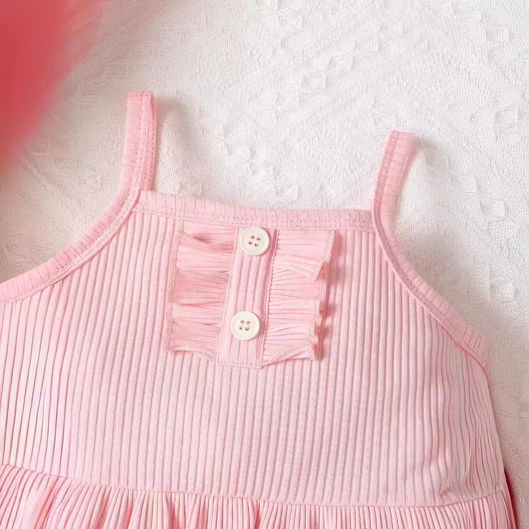 Girls Pink & Black Top with Leggings