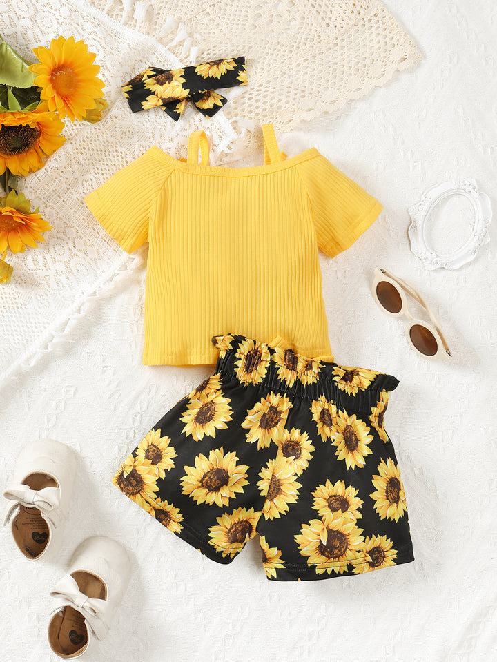 Girls Striped Top with Shorts