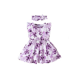 Girls Floral Print Fit & Flare Dress