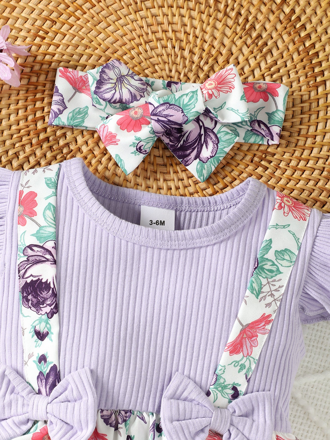 Girls Floral Print Flutter Sleeve Fit & Flare Dress