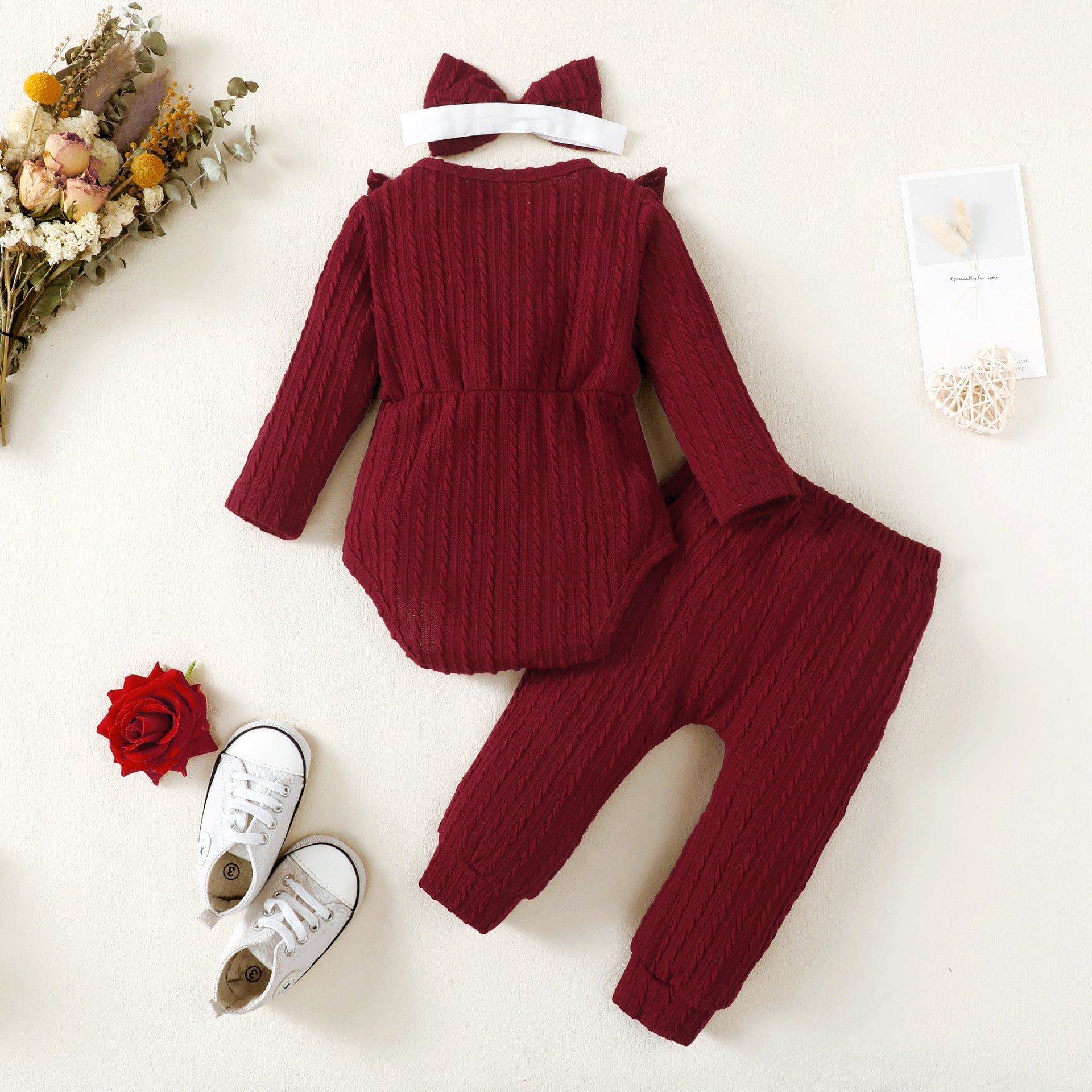 Infant Girls Maroon Leotard with Pyjamas