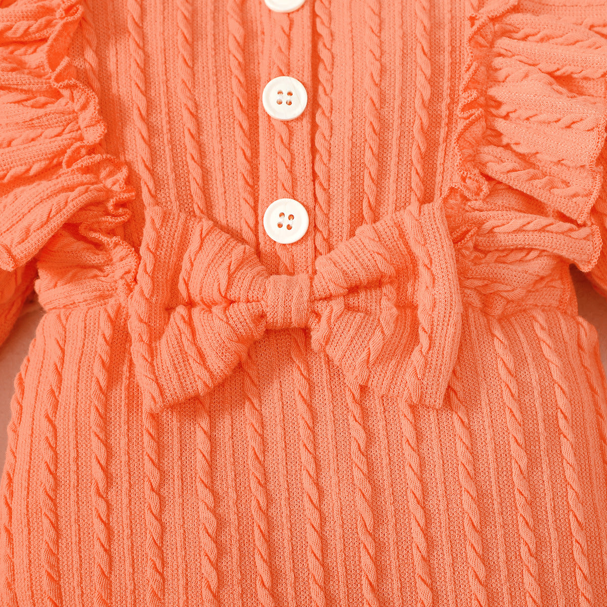 infant Girls Orange Self Design Bodysuit with Pyjamas and Headband