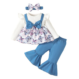 Infant Girls Printed Pure Cotton Top with Palazzos