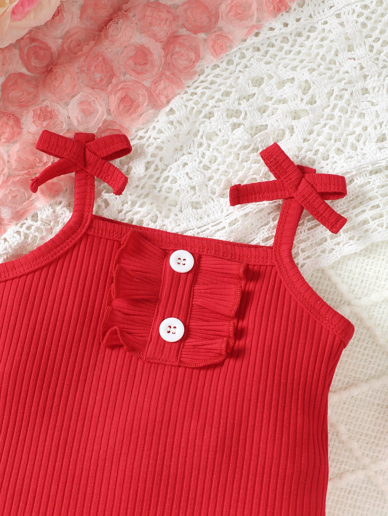 Girls Solid Top and Heart Printed Skirt Set