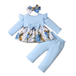 Girls Printed Pure Cotton Top With Legging