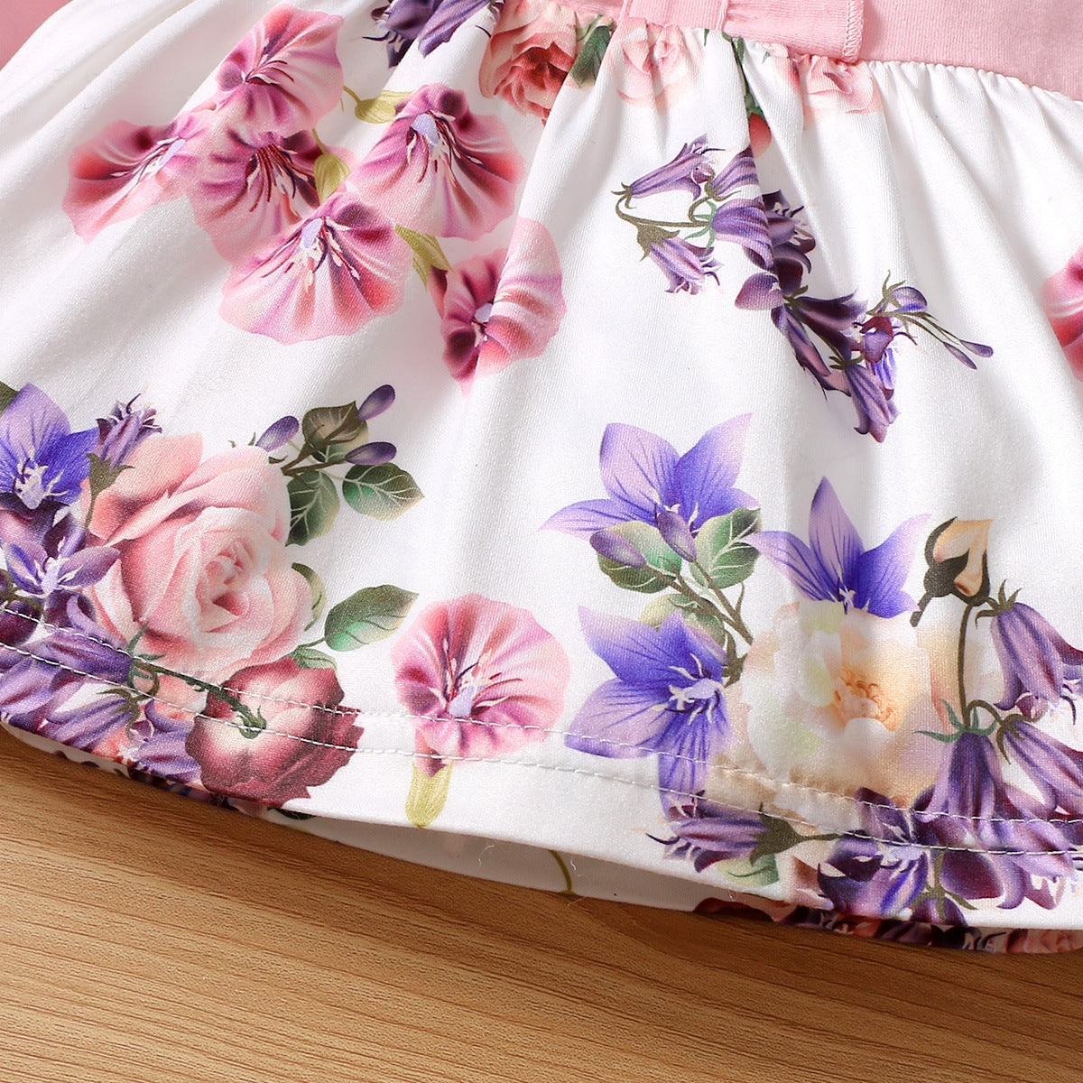 Girls Pink & White Printed Pure Cotton Top with Trouser