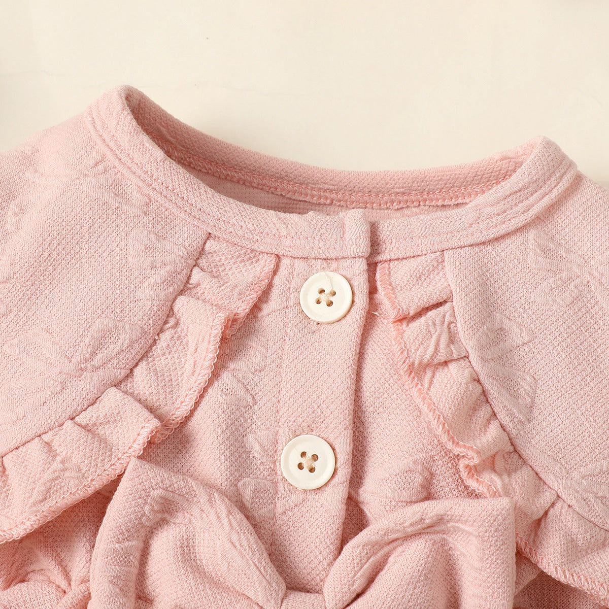 Girls Pink Self Designed Cotton A-Line Dress