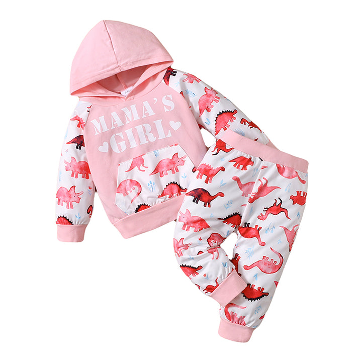 Girls Pink & White Printed Top With Pyjamas