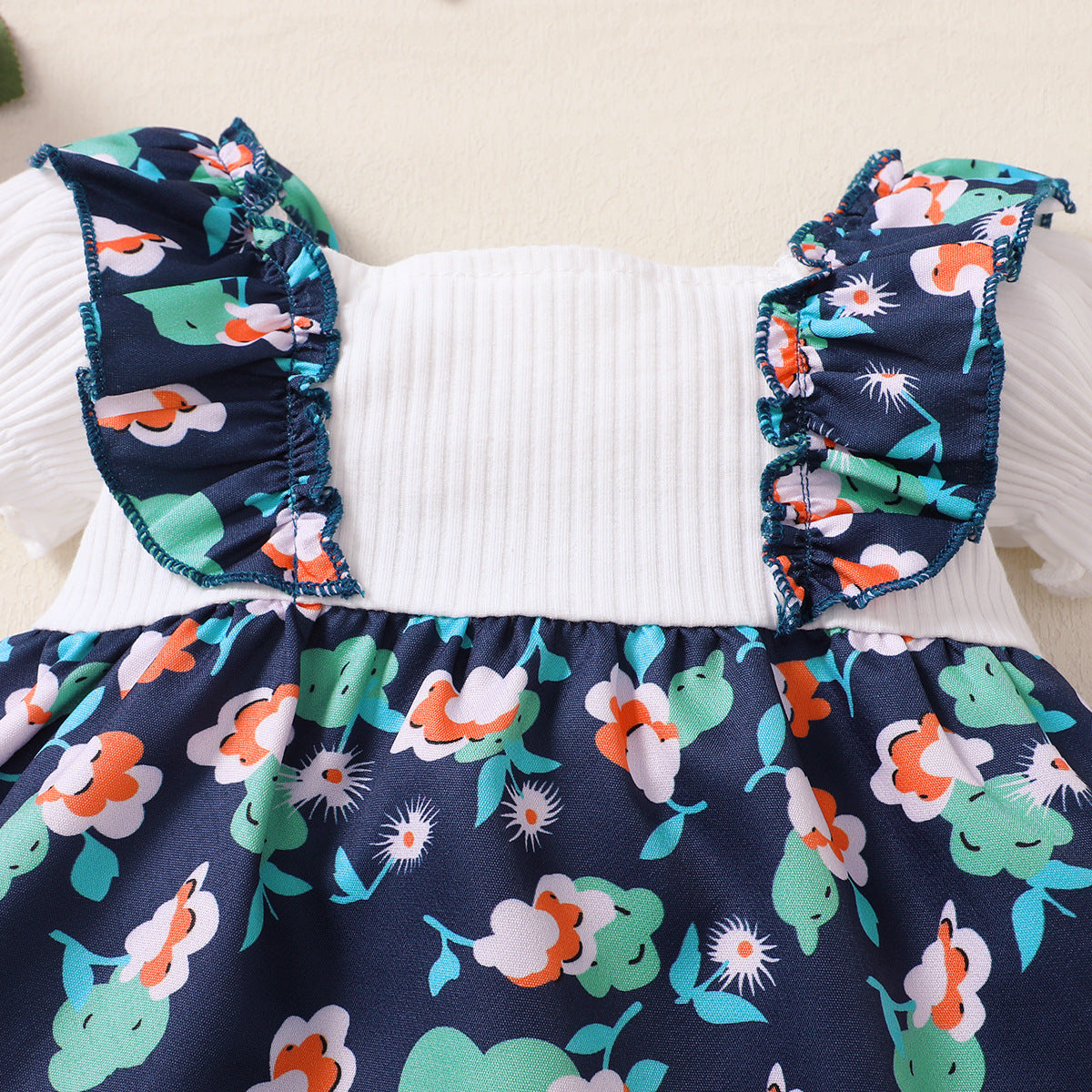 Girls Floral Print A-Line Dress