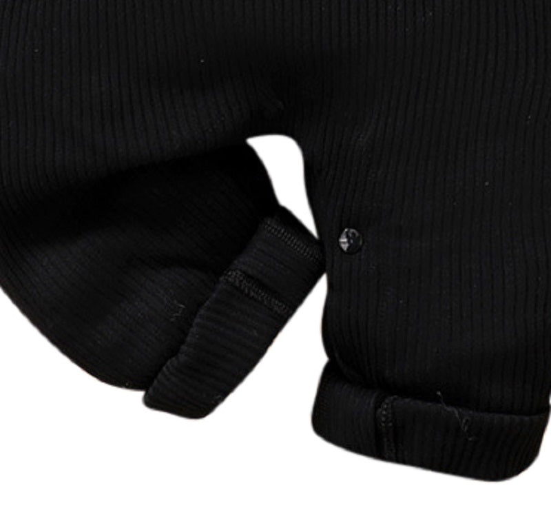 Infant Girls Black Round Neck Romper